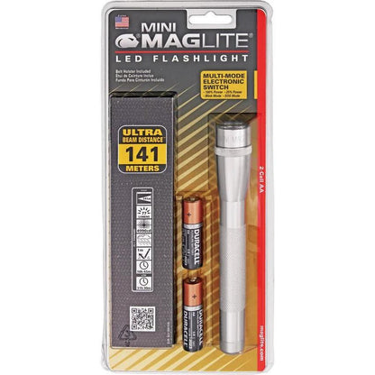 Maglite 53043 Mini Mag-Lite 2AA Silver Survival LED Flashlight (ML53043) by Mag-Lite