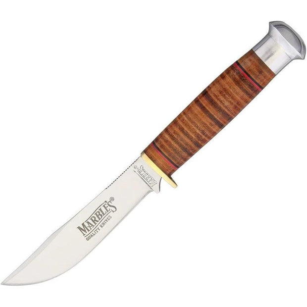 Marbles Fixed Blade Stacked Leather KE13 by Marbles