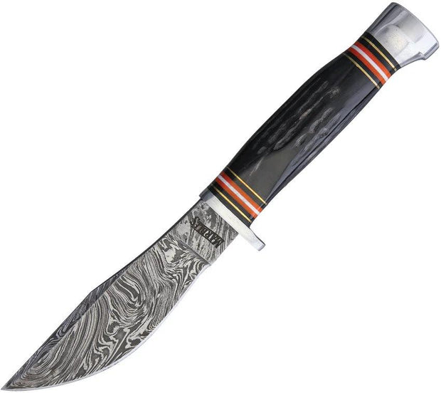 Marbles Fixed Blade Horn Damascus MR460 / EG-741 by Marbles