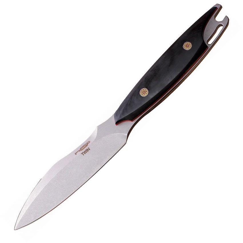 N.C. Custom Twin Fixed Blade TWIN STONEWASHED G10 RED-BLACK by N.C. Custom