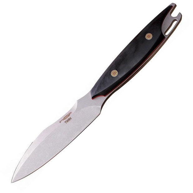 N.C. Custom Twin Fixed Blade TWIN STONEWASHED G10 RED-BLACK by N.C. Custom