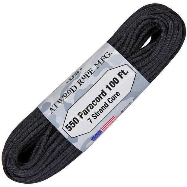 Atwood Rope MFG Parachute Cord Black S01 - BLACK by Atwood Rope MFG