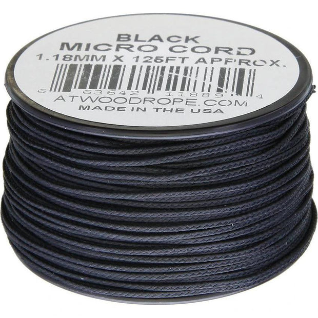 Atwood Rope MFG Micro Cord 125ft Black MS01 - BLACK by Atwood Rope MFG