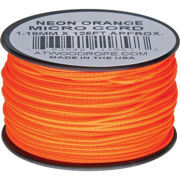 Atwood Rope MFG Micro Cord 125ft Neon Orange MS17 - NEON ORANGE by Atwood Rope MFG
