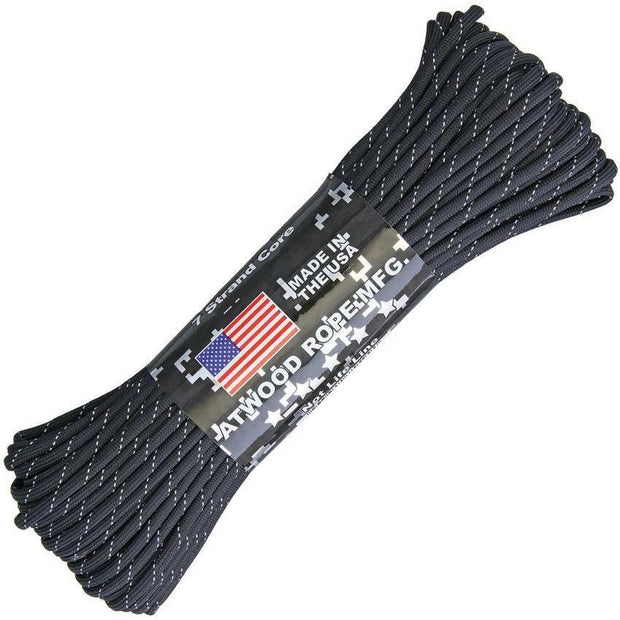 Atwood Rope MFG Parachute Cord Reflective R101 - BLACK by Atwood Rope MFG