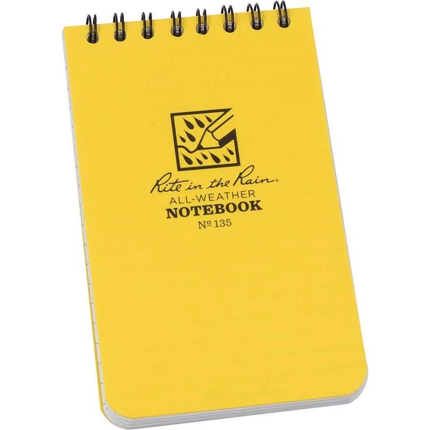 Rite in the Rain Top Spiral Yellow Notebook 3x5 135 by Rite in the Rain