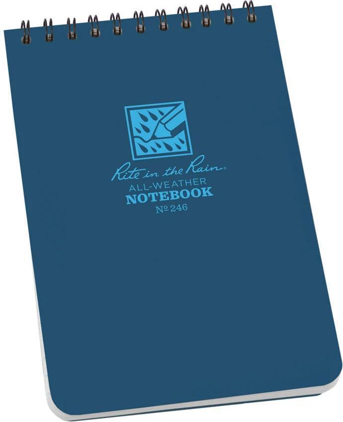 Rite in the Rain Top-Spiral Notebook 4x6 Blue 246 by Rite in the Rain