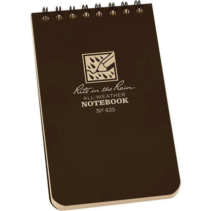 Rite in the Rain Top Spiral Notebook 3x5 Brown 435 by Rite in the Rain