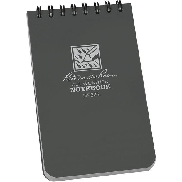Rite in the Rain Top Spiral Notebook 3x5 Gray 835 by Rite in the Rain