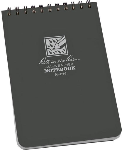 Rite in the Rain Top-Spiral Notebook 4x6 Gray 846 by Rite in the Rain