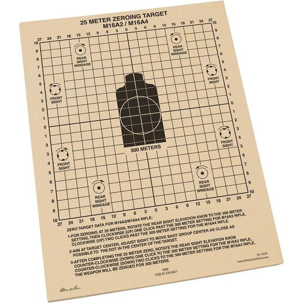 Rite in the Rain 25m Zeroing Target Sheets 100 9125 by Rite in the Rain