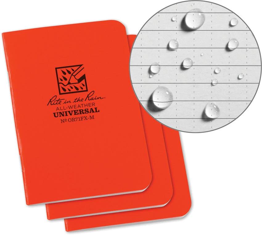 Rite in the Rain Stapled Mini Notebook 3 Pack OR71FX-M by Rite in the Rain