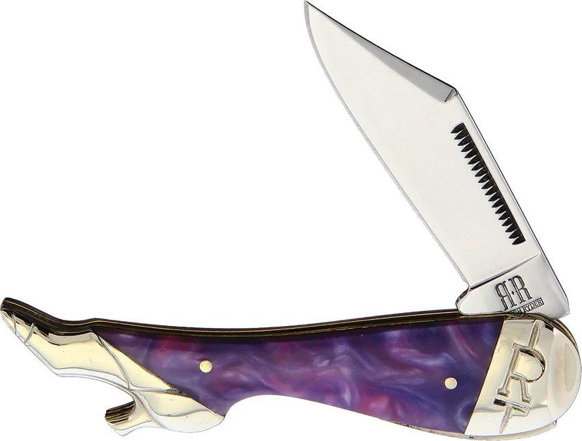 Rough Ryder Leg Knife Purple Swirl RR2152 / KB114R by Rough Ryder