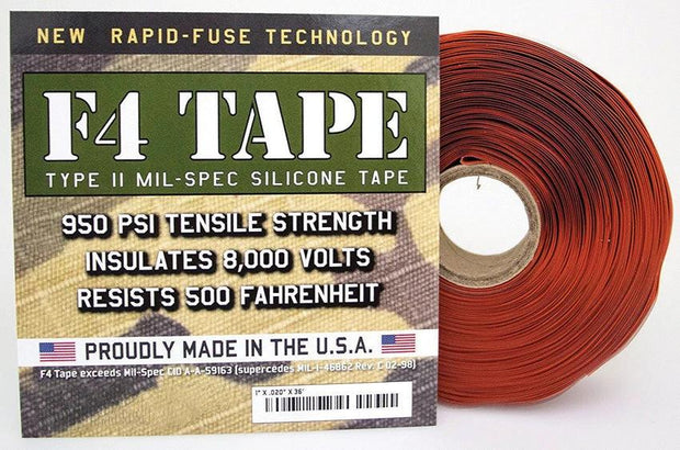 Rescue Tape F4 Mil-Spec Silicone Tape Red F4 TAPE RED OXIDE by Rescue Tape