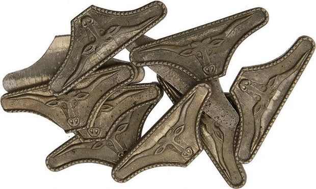 Schrade Long Horn Shield – Antique Brass Finish, Made in USA by Schrade