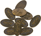 Schrade 420 Skoal Shield – Oval Design, Antique Brass Finish, Made in USA by Schrade