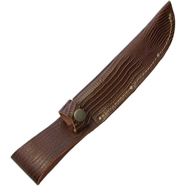 Sheaths Fixed Blade Belt Sheath Lizard STRAIGHT6" BROWN LIZARD by Sheaths