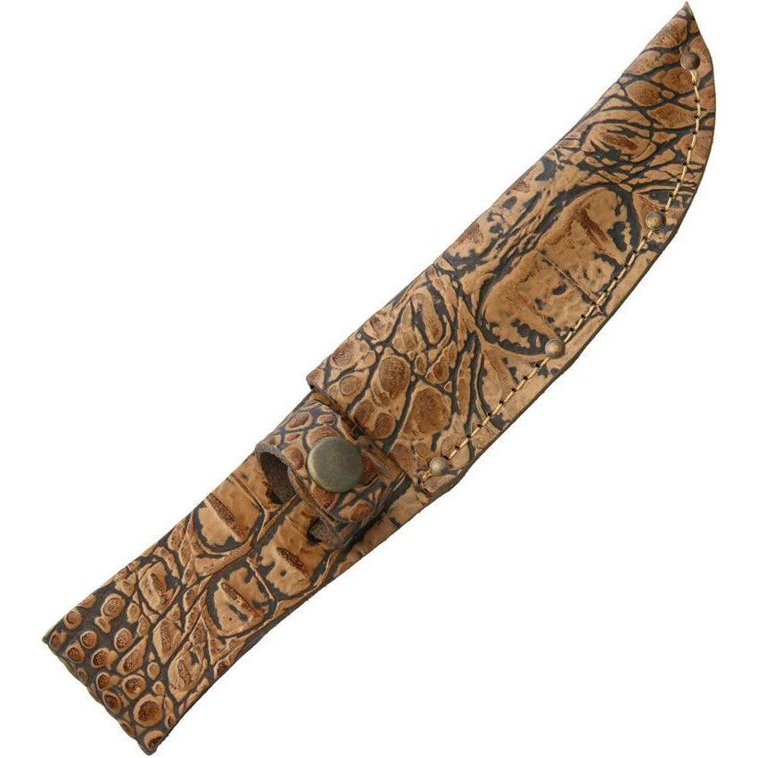 Sheaths Fixed Blade Belt Sheath Allig STRAIGHT 5" BROWN COCO by Sheaths