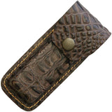 Sheaths Leather Belt Sheath Crocodile FOLDER 5" CHOCLATE COCO by Sheaths