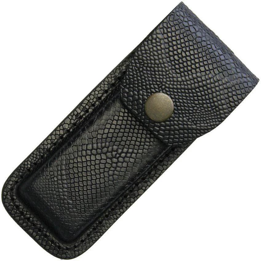 Sheaths Leather Belt Sheath Snake FOLDER 5" BLACK PYTHON by Sheaths