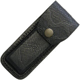 Sheaths Leather Belt Sheath Snake FOLDER 5" BLACK PYTHON by Sheaths