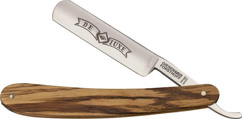 Giesen & Forsthoff Straight Razor Zebrano Wood 396 CARBON 5/8 by Giesen & Forsthoff