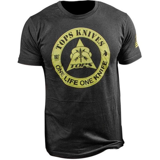 TOPS T-Shirt One Life One Knife M TS-1LBLK MEDIUM by Black Country Outdoor