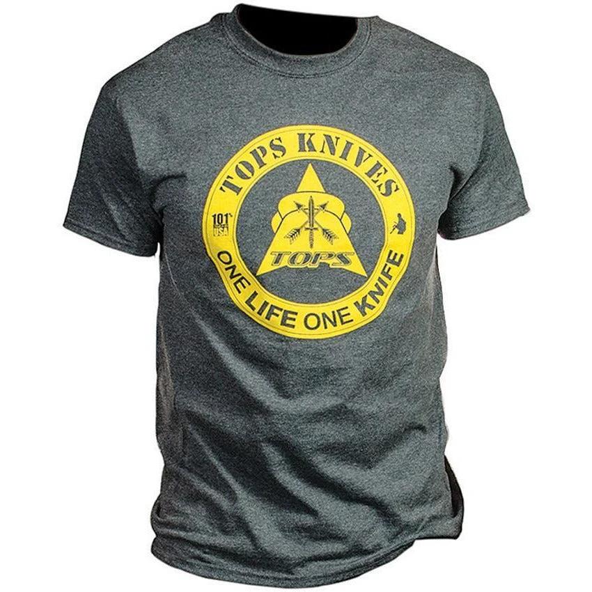 TOPS T-Shirt One Life Dark Heather TS-1LDH MEDIUM by Black Country Outdoor