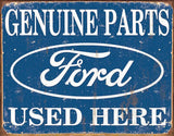 Tin Signs Ford Parts Used Here 1422 by Tin Signs