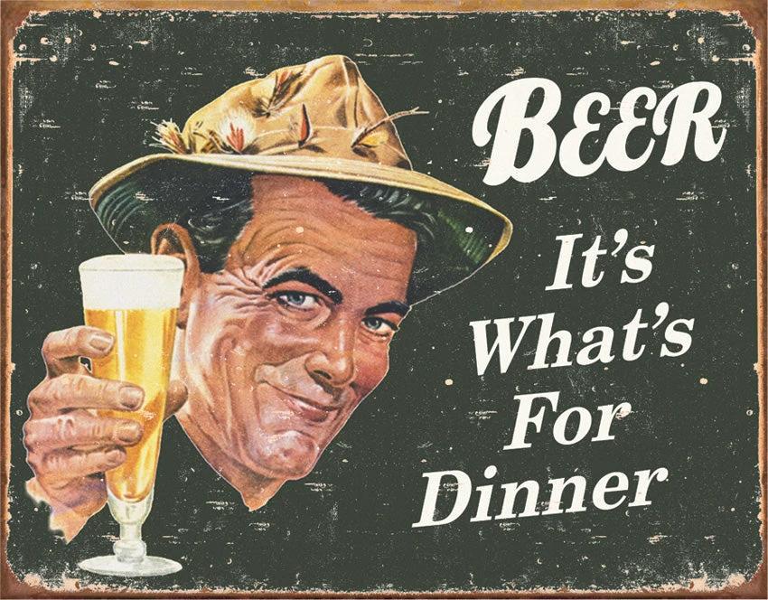 Tin Signs Ephemera - Beer For Dinner 1424 by Tin Signs