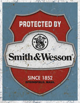 Tin Signs Protected By S&W 1682 by Tin Signs
