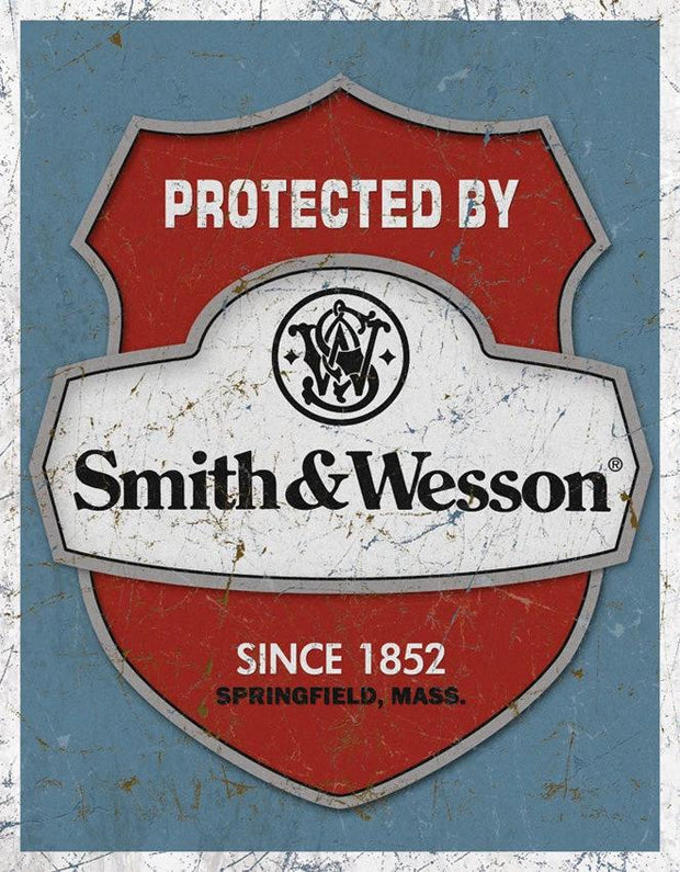 Tin Signs Protected By S&W 1682 by Tin Signs