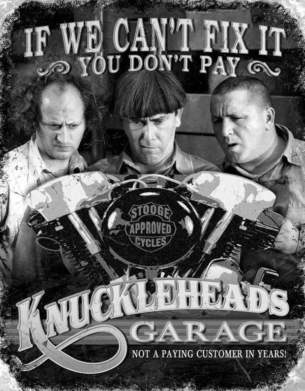 Tin Signs Stooges Knuckleheads Garage 1687 by Tin Signs