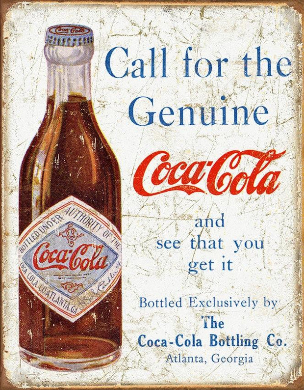 Tin Signs Coke Call For The Genuine 1918 by Tin Signs