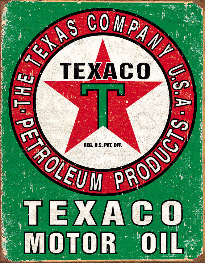 Tin Signs Texaco Motor Oil 1927