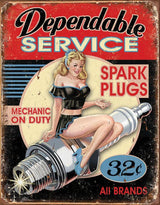 Tin Signs Dependable Service Sign 1991 by Tin Signs