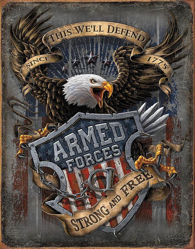 Tin Signs Armed Forces Since 1775 2149 by Tin Signs