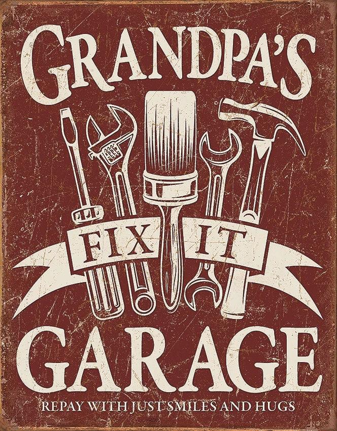 Tin Signs Grandpas Garage Sign 2264 by Tin Signs