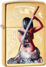 Zippo Mazzi® Dragon Warrior High Polish Brass Windproof Lighter by Zippo