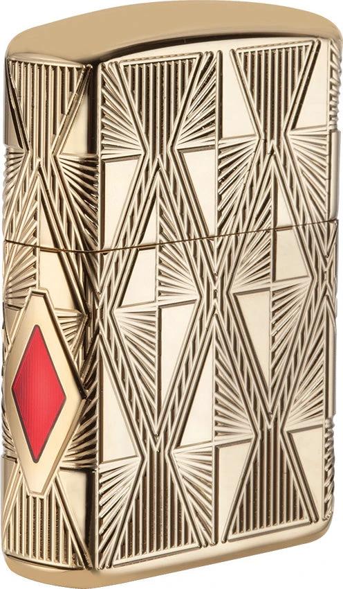 Zippo Armor® Luxury Diamond High Polish Gold Plate Windproof Lighter by Zippo