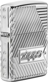 Zippo Armor® Bolts Design High Polish Chrome Windproof Lighter by Zippo