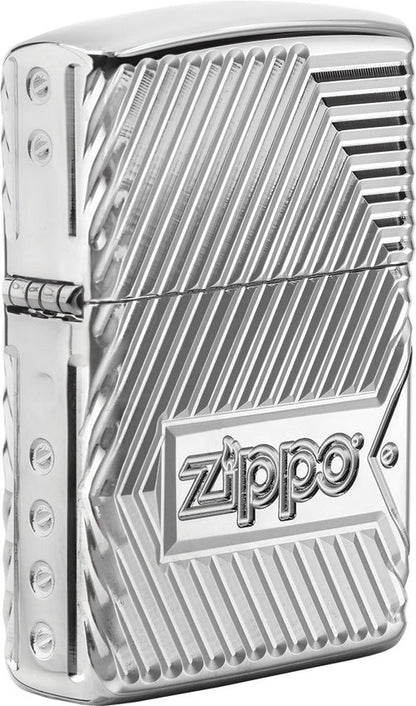 Zippo Armor® Bolts Design High Polish Chrome Windproof Lighter