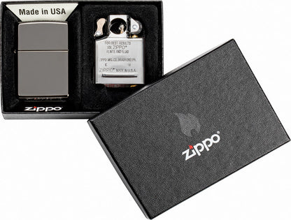 Zippo 07658 Lighter and Pipe Insert Combo – Black Ice