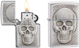 Zippo Skull with Brain Surprise Brushed Chrome Lighter by Zippo