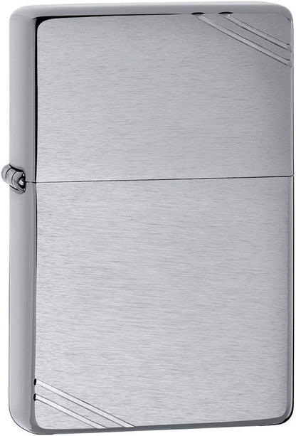 Brushed Chrome Vintage Zippo Lighter with Slashes – Classic Style Meets Modern Performance