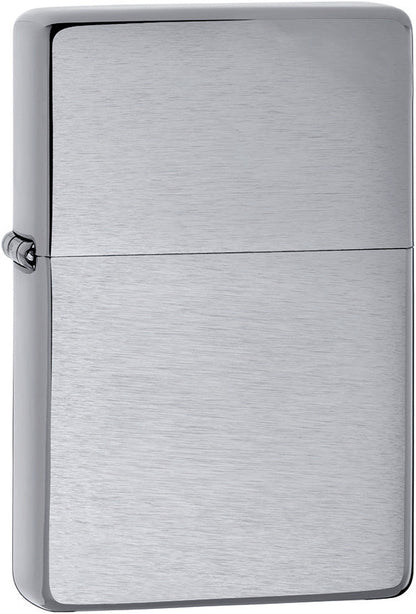 Brushed Chrome Vintage Zippo Lighter – Sleek, Personalized Outdoor Companion