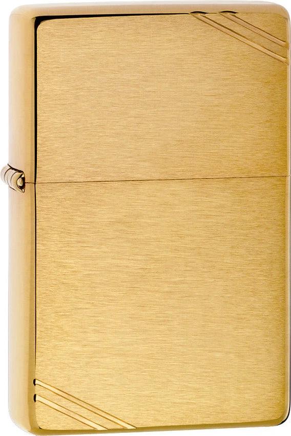 Brushed Brass Vintage Zippo Lighter with Slashes – Classic Design, Reliable Performance by Zippo