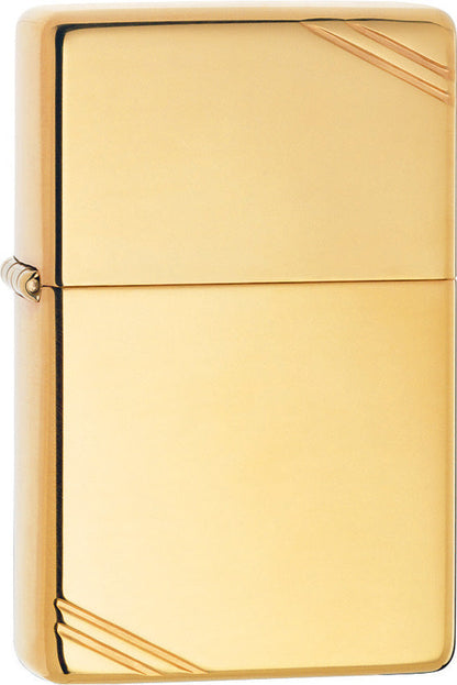 High Polish Brass Vintage Lighter with Slashes