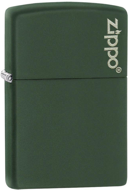 Classic Green Matte Zippo® Logo Lighter