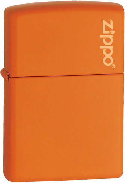 Zippo® Orange Matte Logo Lighter – Model 231ZL